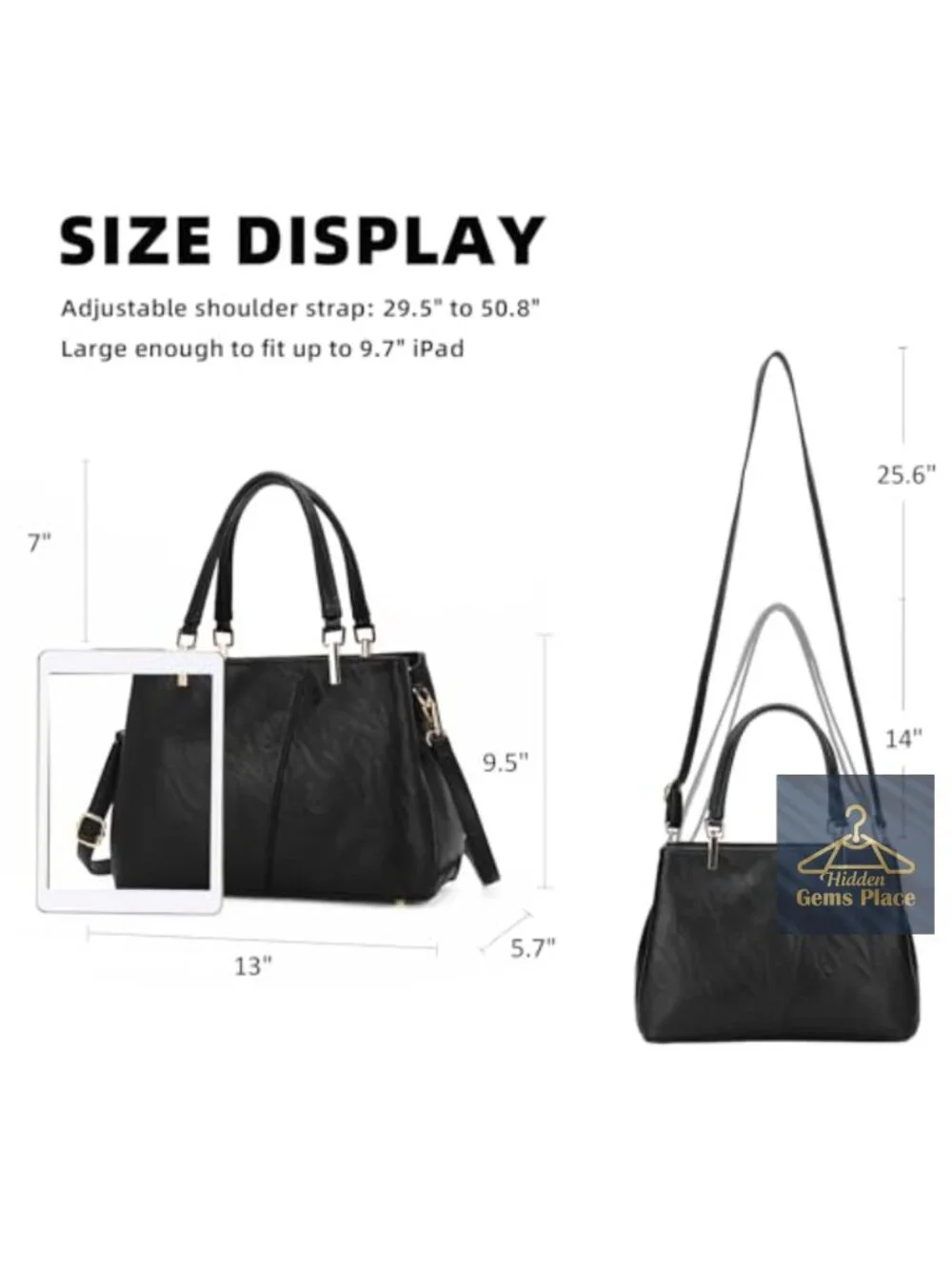 Medium Hobo Shoulder Tote Faux Leather Handbag with Detachable Strap